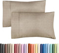 King Pillow Cases Set of 2 - Ultra Soft Hotel Quality Pillowcase Covers - Comfy, Cozy & Wrinkle Free - Shrinkage and Fade Resistant - Machine Washable Pillow Protectors - 2 Piece Set - Heathered Beige