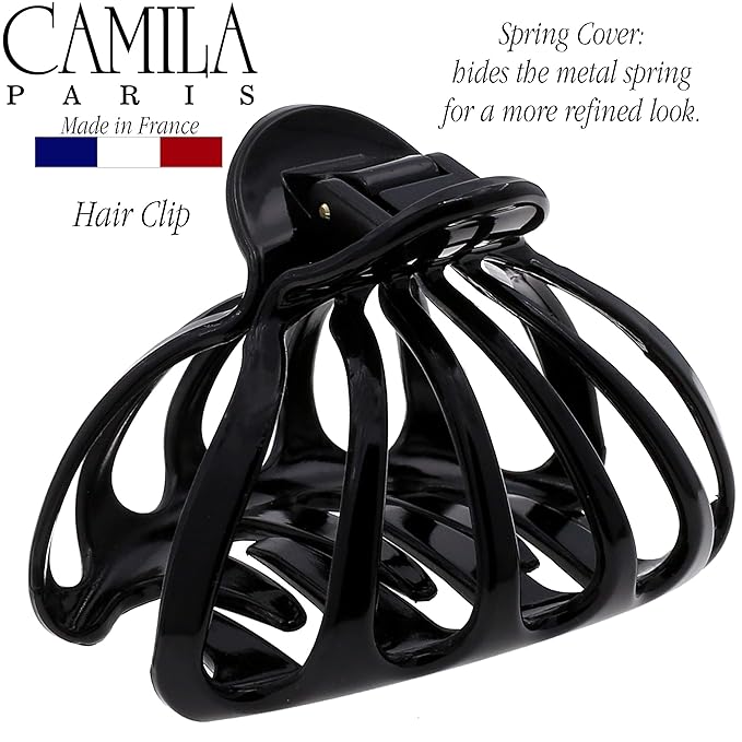 Camila Paris CP3050 French Octopus Hair Clip, Large Hair Clips for Thick Hair, Big Hair Claw Clip for Long Hair, Durable Girls Hair Clips for Women for Wavy Hair, Strong No-Slip Grip. Made in France