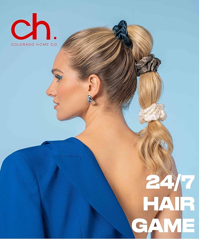 SUNDAYSILKS™ Luxurious Mulberry Silk Scrunchies for Women & Girls | No-Slip, Silky Hair Ties for Natural, Curly, Thin or Thick Hair | Gentle Hold for Ponytails & Sleep | Mini to Large Sizes [1 Pack]