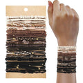 20 PCS Boho Ponytail Holders - 4 Neutral Colors, 5 Styles Hair Bands & Bracelets for Women's Thick or Thin Hair, No Damage