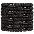 J.CARP 8Pcs Black Hair Ties for Women Girls, Elastics Hair Bands Ponytail Holders, No Damage No Crease Hair Elastics, Perfect for Girls and Women with Thick or Curly Hair