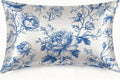 Silk Pillow Case for Hair and Skin Vintage Blue and White Floral Standard Size Silk Pillow Case with Zipper Super Soft Pillow Covers for Women Bed Sleeping, 20x26 Inches