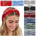 Tobeffect Boho Headbands for Women Bandana Fashion Womens Headbands Non Slip Elastic Wide Turban Head Wrap