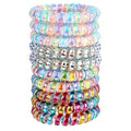 JessLab Spiral Hair Ties for Women, 10-Pack Traceless No-Damage Ponytail Holders, Coils Hair Bands for Girls, Assorted Colors