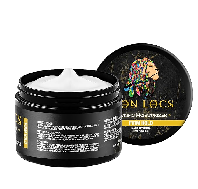 Beard Gains Lion Locs Hair Locking Dreads Moisturizer for Dreadlocks, Locks, Microlocs, Interlocks, Braidlocks, Braids, Fauxlocs, Twistlocks, or Sisterlocks (8oz) (Firm)