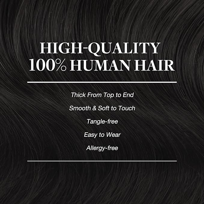 GOO GOO Clip in Hair Extensions Real Human Hair, Remy Human Hair Extensions Clip ins for Women, Natural Human Hair, 20inch 160g 7Pcs, #1B Natural Black