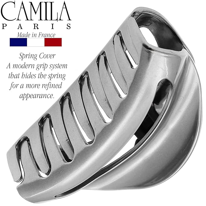 Camila Paris CP2412 French Hair Clip for Women Thick Hair for Long Curly Wavy Hair, Girls Hair Claw Clips Jaw, Durable Styling Big Claw Clip for Thick Hair, Strong Hold No Slip Grip, Made in France