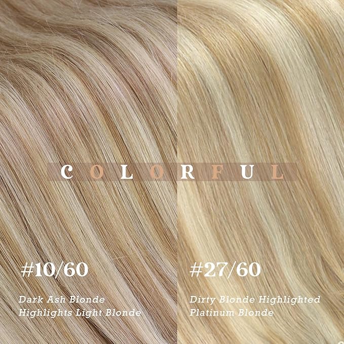Ve Sunny Human Hair Clip in Extensions Blonde Clip in Hair Extensions Human Hair Highlight Blonde Hair Extensions Real Human Hair Clip ins Thick End 18inch 7pcs 120g