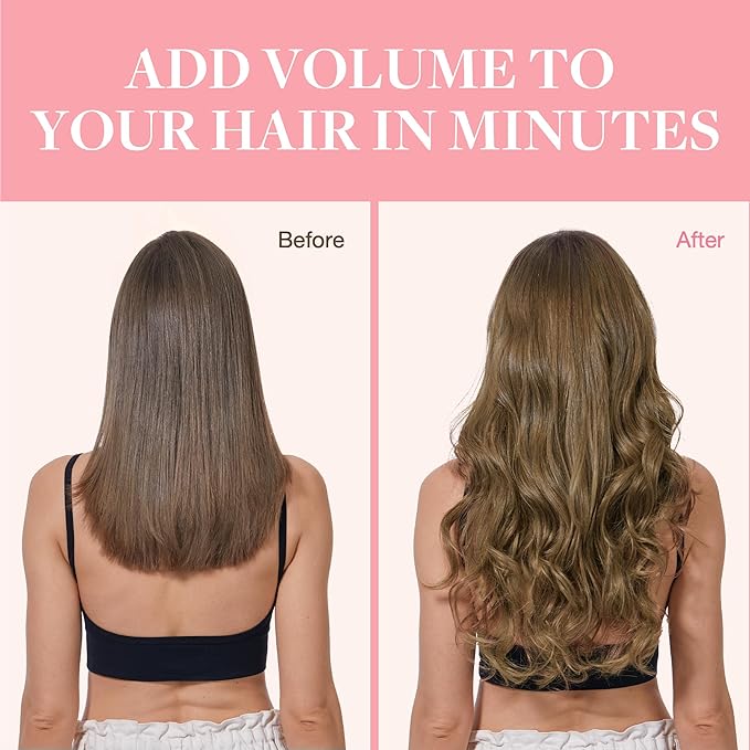 GOO GOO Clip in Hair Extensions Real Human Hair, Remy Human Hair Extensions Clip ins for Women, Natural Human Hair, 18inch 120g 7Pcs, 5 Light Ash Brown