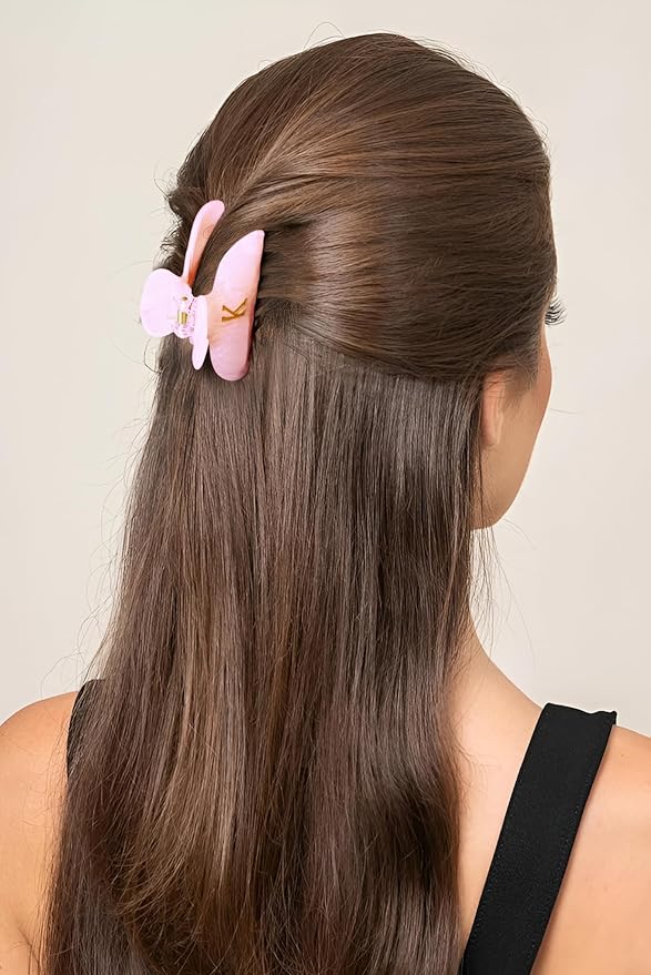 Birthday Gifts for Women - Acrylic Letter Hair Clips for Women, Pink Letter Hair Claw Fashion Glitter Claw Clips Durable Hair Accessory, Mom Birthday Gifts, anniversarys Gifts, Gifts for Her