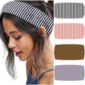 4pcs Striped Headbands for Women Wide Head Bands for Women's Hair Non Slip Wraps Elastic Stretchy Fashion Bandanas Workout Yoga Cute Hair Bands for Women's Hair Accessories