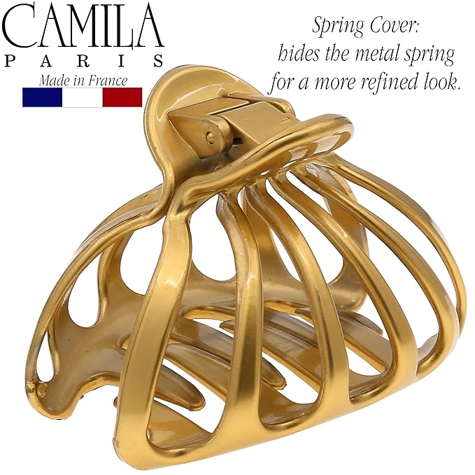 Camila Paris CP3052 2PK French Octopus Hair Clip for Women for Thick Volume Hair, Girls Hair Claw Clips Jaw Fashion Durable Styling Hair Accessories for Women, Strong Hold No Slip Grip, Made in France