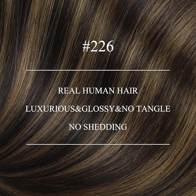 YoungSee Nano Hair Extensions Human Hair Dark Brown Mix Medium Brown 22in Nano Ring Hair Extensions Real Human Hair Balayage 50g Nano-Beads Extension Ombre Cold Fusion Natural Looking Hair Extension