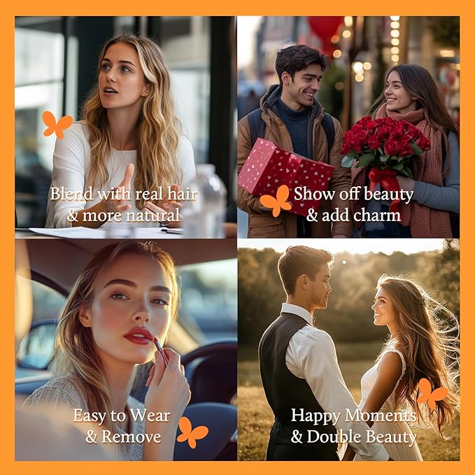 DOORES Clip in Human Hair Extensions, Balayage Dark Brown to Chestnut Brown 16 Inch 9pcs 150g, Remy Clip in Hair Extensions Thick Straight