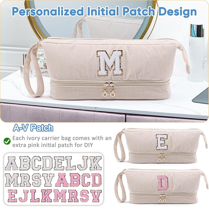 Initial Personalized Hair Dryer Case,Double-Layer Hair Tools Travel Carrying Case for Shark FlexStyle with Hair Dryer Bag- Hair Air Wrap Dryer Case Flat Curling Iron Travel Organizer Gift