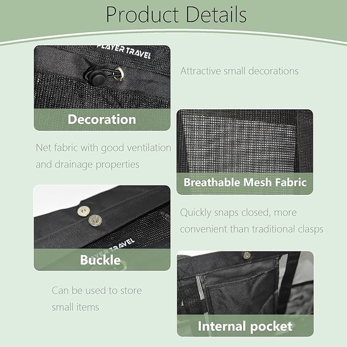 Large Mesh Shower Caddy Portable Tote,Quick Drying Bag for Travel,University Dorm,Camping,Beach,Gym,Swimming Pool,RV