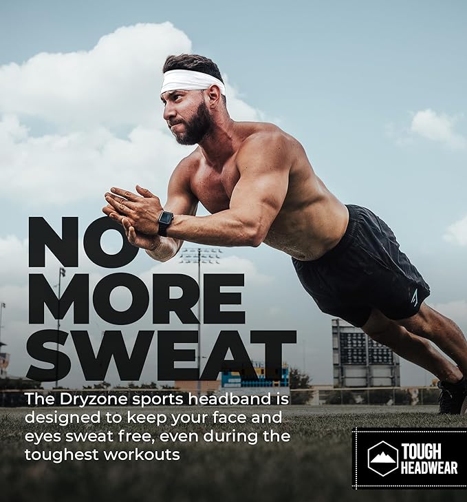 Tough Headwear Tough Outfitters Headband for Men - Mens Headbands - Working Out Sports Performance Head Bands - Athletic Cycling Running Sweat Band, Football Headbands - Sweat Bands Men/Women