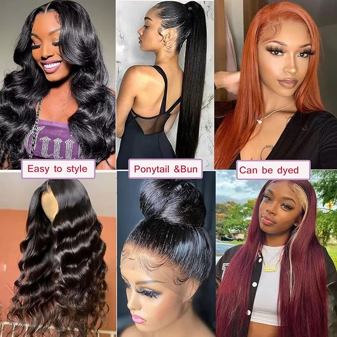 Lemoda Full 13x6 SKINLIKE Real HD Lace Wigs 15A Brazilian Straight Virgin Human Hair Lace Frontal Wigs 200% Invisible 0.1mm Ultra-thin Frayed Ends Lace Front Wig Pre Plucked Tiny Knots 22inch