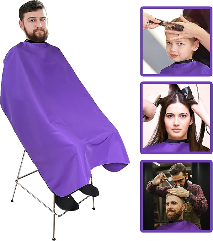 Allegro Combs Cutting Capes Adjustable 46X60 In. One-Size-Fits-All Stainless Steel Snap Buttons