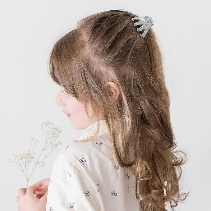 4CM Medium Small Hair Claw Clips 9 pcs Octopus Hair Clips Strong Grip Medium Hair Clips with Teeth Non-slip Good for Women Girls Thin Thick Hair.(Black+Brown+Clear)