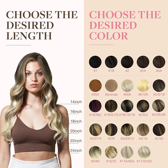 GOO GOO Tape in Hair Extensions Human Hair, 9/60 Balayage Ash Brown to Platinum Blonde, 20inch 50g 20pcs, Skin Weft Seamless Invisible, Silky Straight with Thick Ends, Remy Human Hair