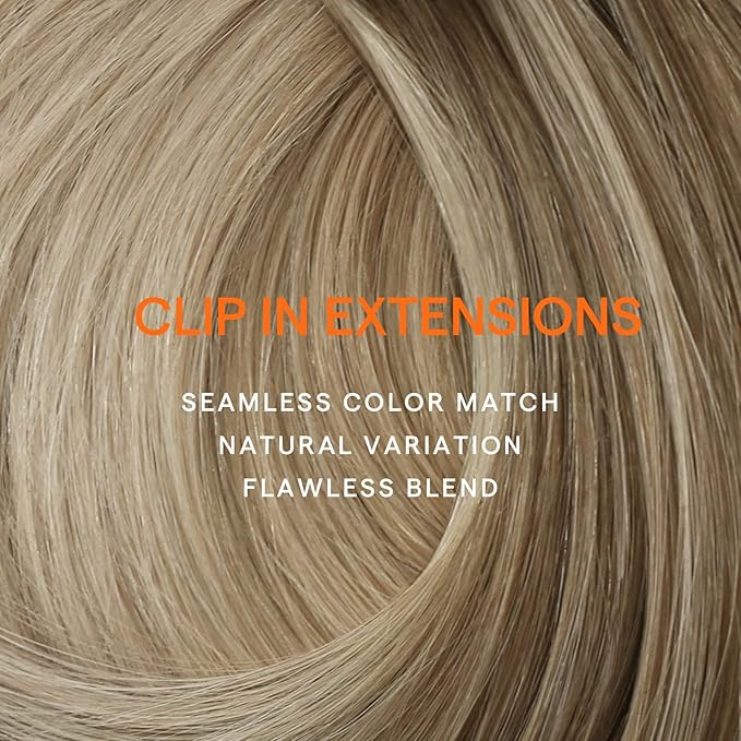 Full Shine Dark Blonde Hair Extensions Clip in 18 Inch Teddy Bear Blonde Clip in Human Hair Extensions for White Women 120 G 7 Pcs