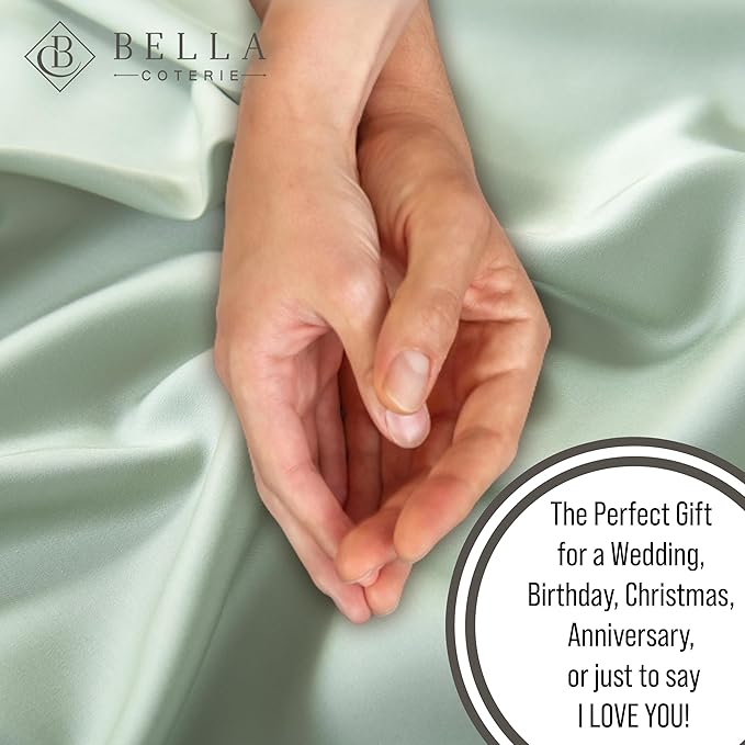 Bella Coterie | Luxury Bamboo Viscose Standard Size Pillowcase Set | 100% Organically Grown | Ultra Soft | Cooling | 2 Pcs [Sea Glass]