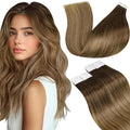 LaaVoo Tape in Extensions Human Hair Balayage Tapes on Hair Extensions Light Brown to Golden Brown Hair Extension Tapes in Real Human Hair 24inch 50g 20pcs