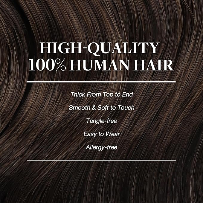 GOO GOO Clip in Hair Extensions Real Human Hair, Remy Human Hair Extensions Clip ins for Women, Natural Human Hair, 22inch 150g 9Pcs, 2A Light Brown