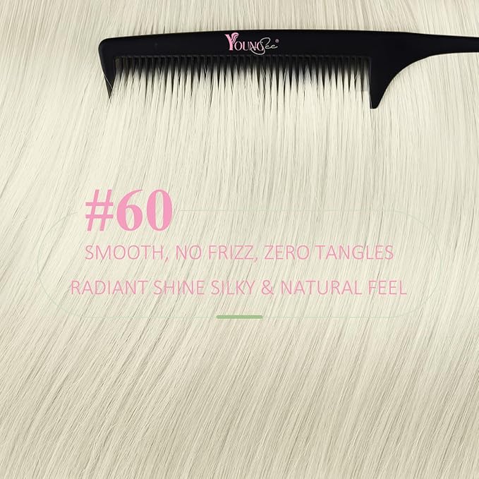 YoungSee Invisible Tape in Hair Extensions Human Hair Platinum Blonde Tape in Hair Extensions Human Hair Platinum Blonde 18Inch Tape-in Hair Extension Real Human Hair Long 20pcs 50g