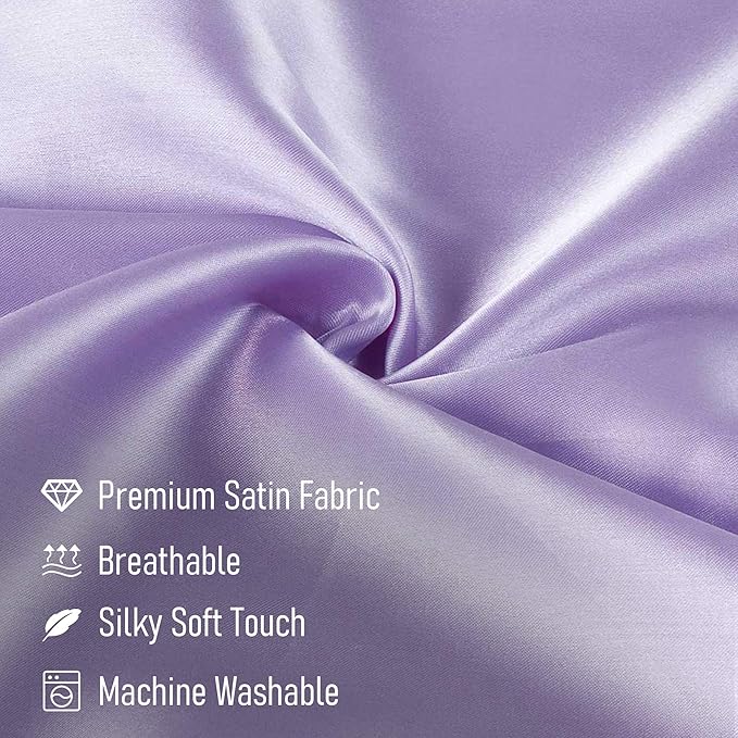 Tyfitb Satin Pillowcase Set for Hair & Skin Care – Cooling, Hypoallergenic, Anti-Frizz, Wrinkle-Free – Soft, Luxurious Pillowcases with Envelope Closure – 2-Pack, Standard Size 20x26, Gift-Ready