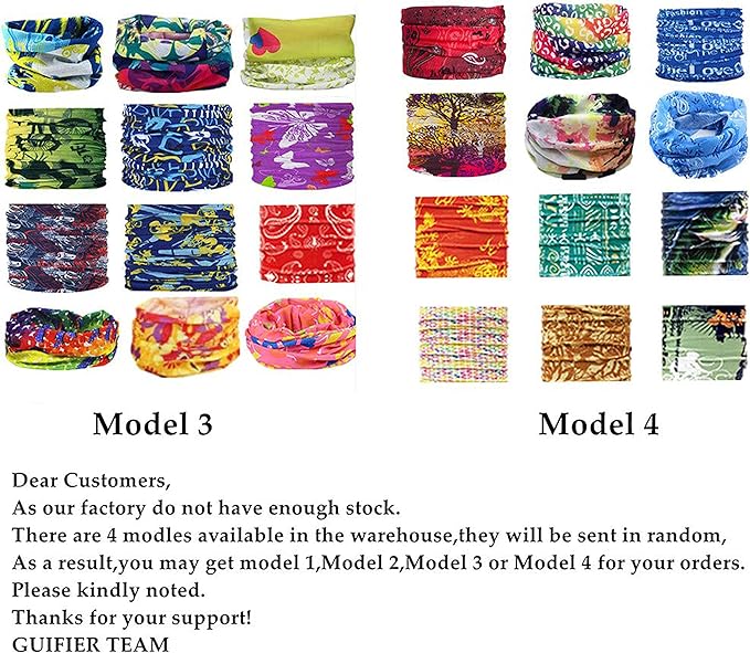 Face Mask Bandanas Neck Gaiter Headwear Magic Scarf Headband for dust Sun Wind