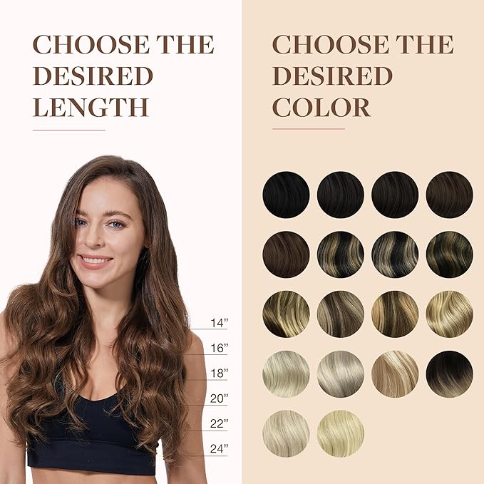 GOO GOO Clip in Hair Extensions Real Human Hair, Remy Human Hair Extensions Clip ins for Women, Natural Human Hair, 14inch 130g 9Pcs, 4A Chocolate Brown