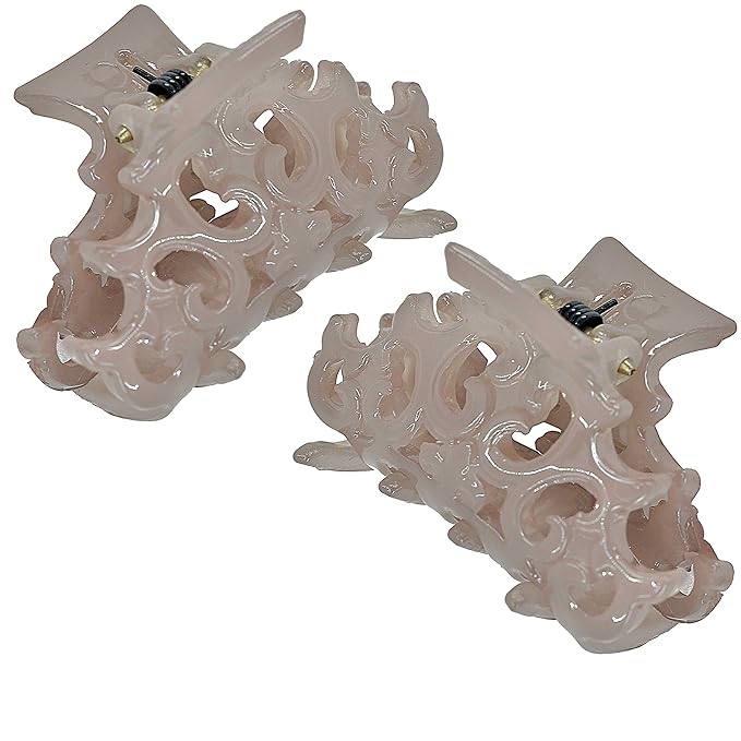 Camila Paris CP2401/2 Set of 2 French Hair Clip for Women, Small Amber, Antique, Girls Hair Claw Clips Jaw Fashion Durable and Styling Hair Accessories for Women, Made in France