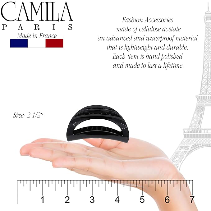 Camila Paris CP1564 French Hair Clip for Women With Thick, Long, Curly, or Wavy Hair - Girls Claw Jaw Clips, Durable Styling Big Clip, Strong Hold No Slip Grip, Made in France