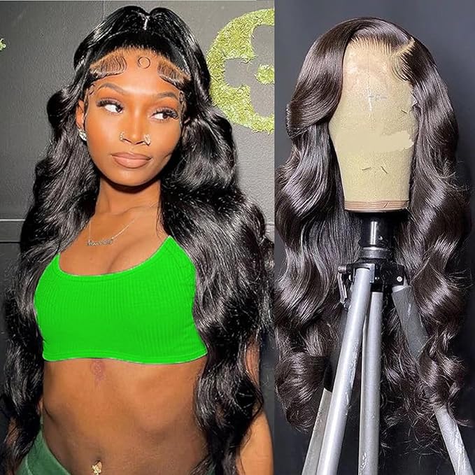 13x6 HD Lace Front Wigs Human Hair Pre Plucked Body Wave Lace Front Wigs Human Hair 100% Brazilian Virgin Human Hair Lace Front wigs for Women Frontal Wigs 200 Density 24 Inch Body Wave Wig