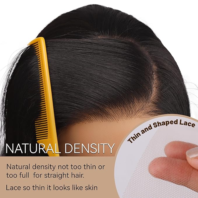 Synthetic Lace Front Wig, 13x4 Hd Lace Wigs Pre Plucked Long Straight Glueless Natural Black Wigs For Black Women 26inch Ready to Wear Wig With Baby Hair