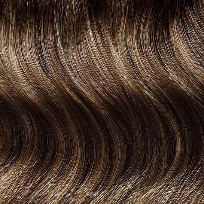 Luxy 100% Remy Human Hair – Halo Clip-In Hair Extensions –Natural Looking Volume & Length - One-Piece - Easy 5-Min Application 180 grams 20" Dimensional Rooted Sunkissed Brown