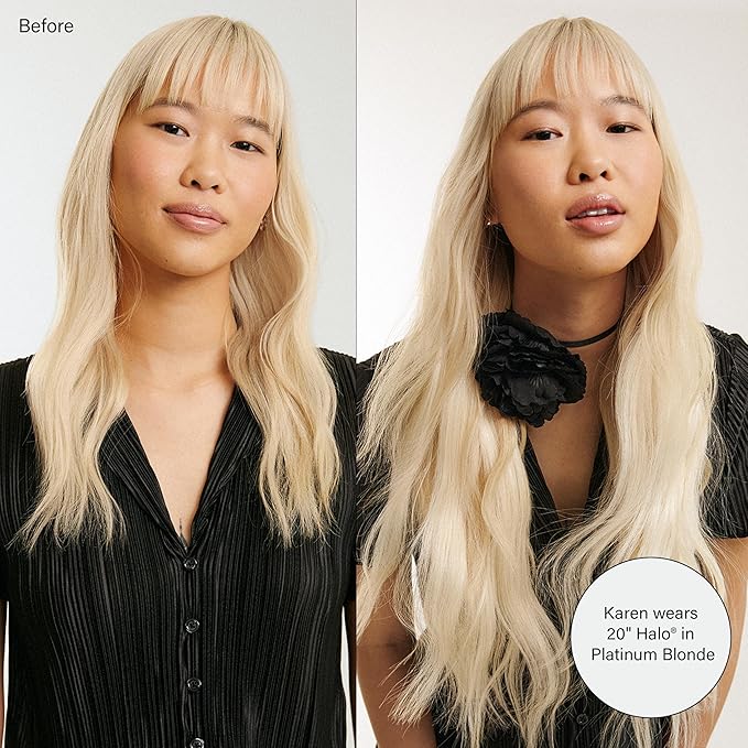 Luxy 100% Remy Human Hair – Halo Clip-In Hair Extensions –Natural Looking Volume & Length - One-Piece - Easy 5-Min Application 180 grams 20" Chestnut Brown Balayage