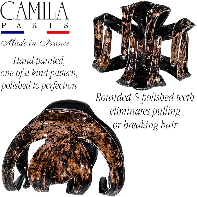 Camila Paris CP3866 French Octopus Hair Clip for Women Thick Hair and Long Curly Wavy Hair, Girls Hair Claw Clips, Styling Claw Clip for Thick Hair, Strong Hold No Slip Grip, Made in France
