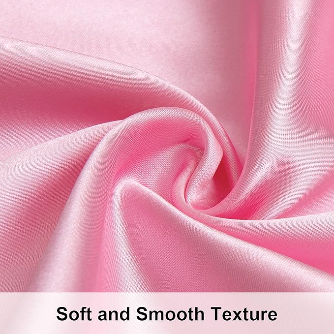 NTBAY 2 Pack Satin Standard Pillowcases for Hair and Skin, Luxurious and Silky Pillow Cases with Envelope Closure, 20x26 Inches, Pink