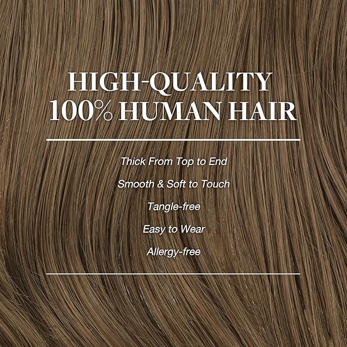 GOO GOO Clip in Hair Extensions Real Human Hair, Remy Human Hair Extensions Clip ins for Women, Natural Human Hair, 18inch 120g 7Pcs, 5 Light Ash Brown