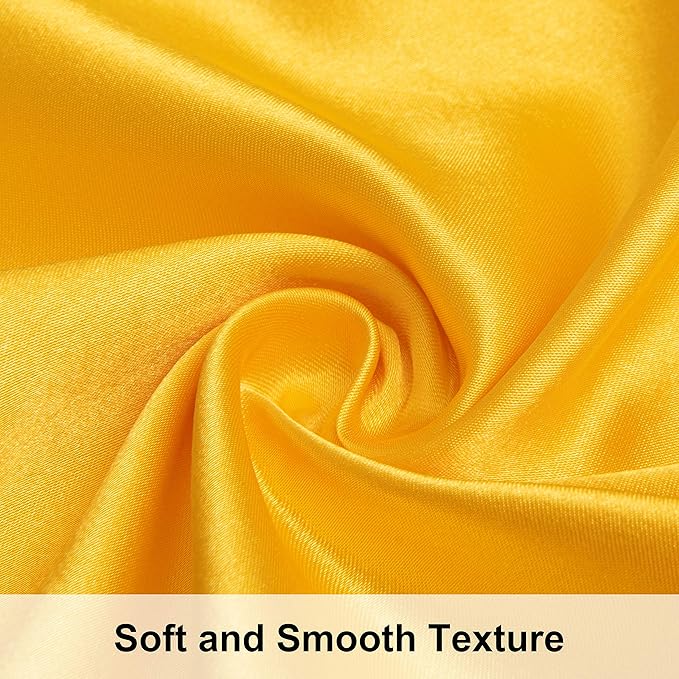 NTBAY 2 Pack Satin Standard Pillowcases for Hair and Skin, Luxurious and Silky Pillow Cases with Envelope Closure, 20x26 Inches, Yellow