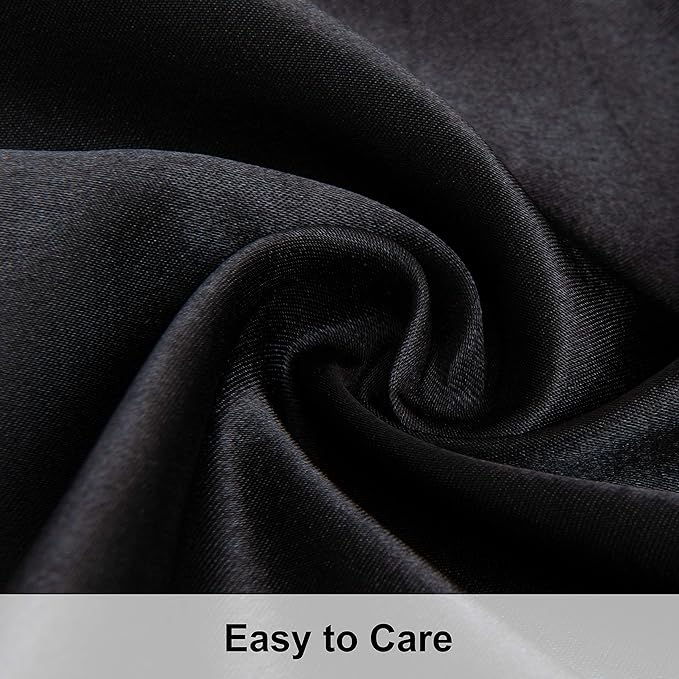 NTBAY 2 Pack Satin Queen Pillowcases for Hair and Skin, Luxurious and Silky Pillow Cases with Envelope Closure, 20x30 Inches, Black
