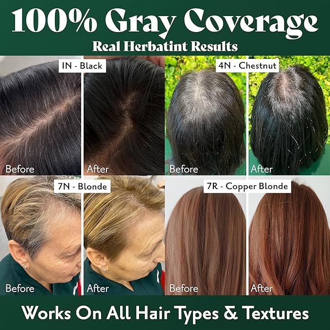 Herbatint Permanent Hair Dye For Women - 6C Dark Ash Blonde - For Up To 100% Gray Coverage of Resistant Gray Hair - Ammonia-Free, Alcohol-Free & Vegan - Salon Influenced Hair Color 5.75 fl oz