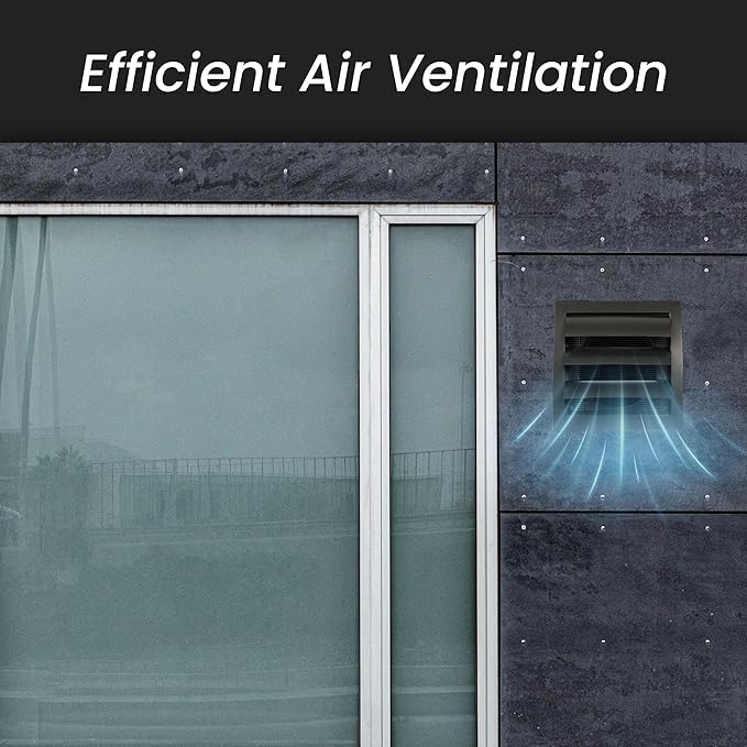 Repa Market 4 Inch Black Dryer Vent Hood/Duct Cover for Walls or Ducting/ABS Plastic Grille with Flaps & Insect Screen/Exhaust and Dryer Vent Covers for Indoor & Outdoor Use