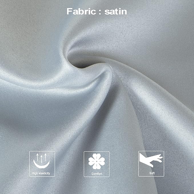 NTBAY Zippered Satin Body Pillow Pillowcase, Silky Slip Cooling Body Pillow Cover, Long Side Hidden Zipper, 20x54 Inches, Silver Grey