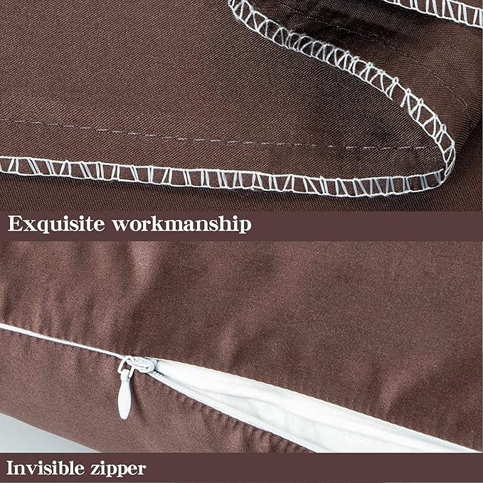 NTBAY Zippered Satin Body Pillow Pillowcase, Silky Slip Cooling Body Pillow Cover, Long Side Hidden Zipper, 20x54 Inches, Dark Brown