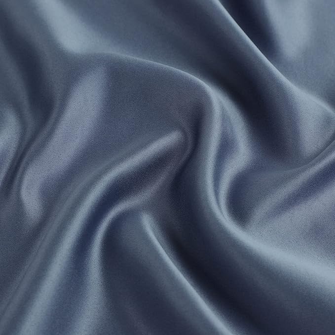 uxcell 2 Pack Silk Satin Pillowcase for Hair and Skin, Cool, Silky, Soft Breathable Pillow Cases Travel Size 14x20 Inch Sateen Pillowcase Slate Gray with Envelope Closure
