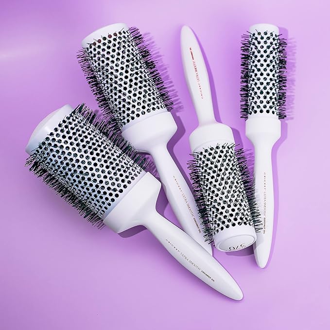 Cricket Ultra Smooth Coconut Thermal Hair Brush – 2.5” Ceramic Barrel, Coconut Oil and Keratin-Infused, Anti-Static Heat-Resistant Bristles, Textured Handle for Styling All Hair Types